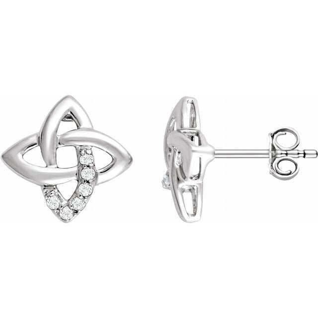 Sterling Silver 1/8 CTW Natural Diamond Earrings
