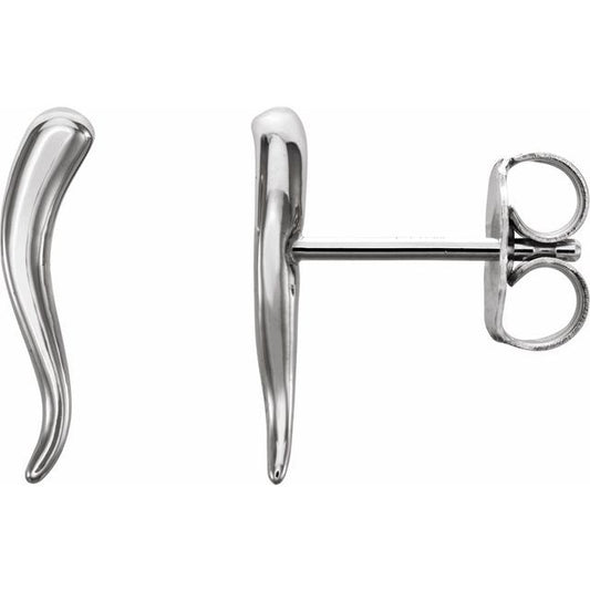 Platinum Horn Earrings