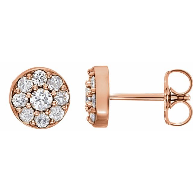 14K Rose 3/8 CTW Natural Diamond Earrings