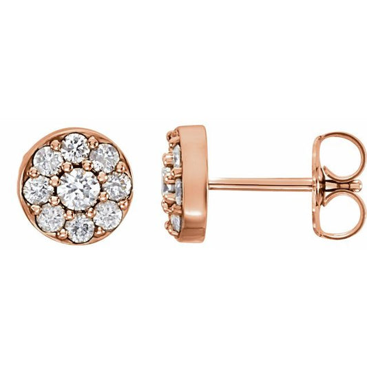 14K Rose 3/8 CTW Natural Diamond Earrings