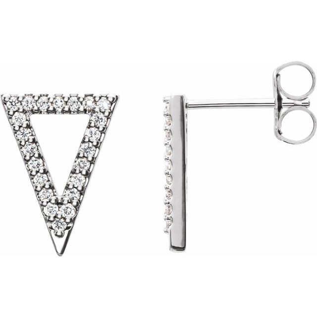 Platinum 1/4 CTW Natural Diamond Triangle Earrings
