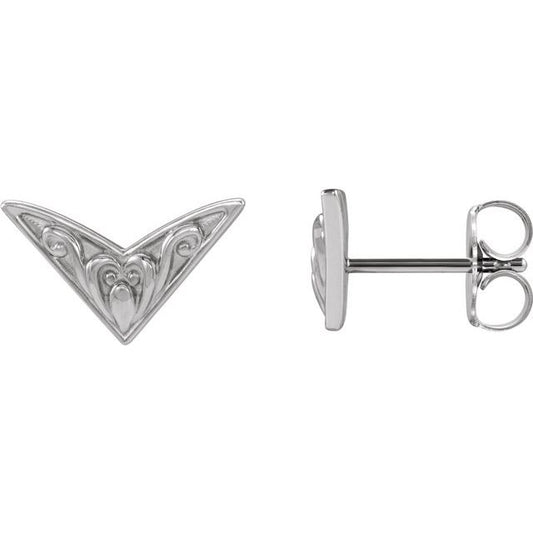 Platinum Sculptural Earrings