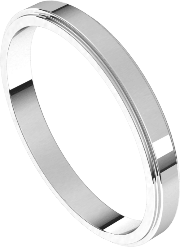 Sterling Silver 2.5 mm Stepped-Edge Flat Band