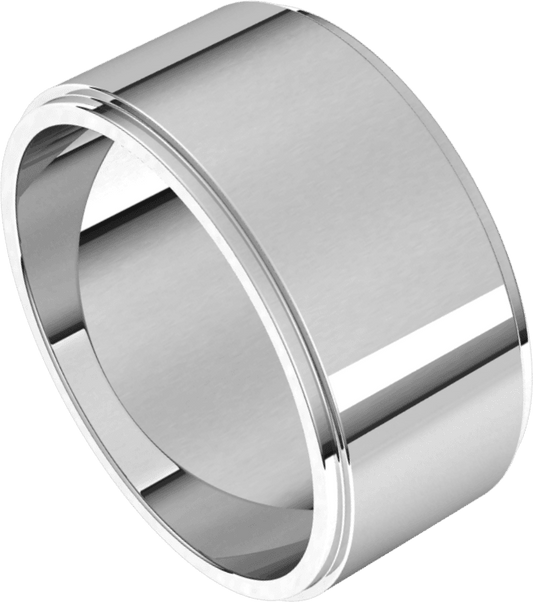 Platinum 9 mm Stepped-Edge Flat Band