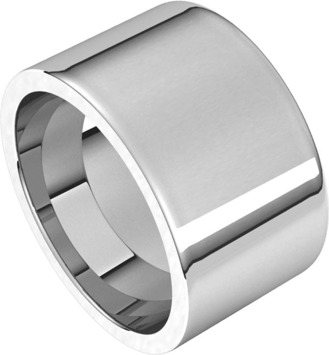 Sterling Silver 12 mm Comfort-Fit Flat Band