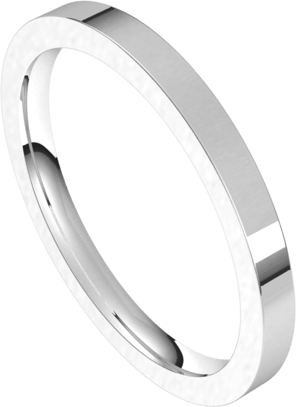 Sterling Silver 2 mm Comfort-Fit Flat Band