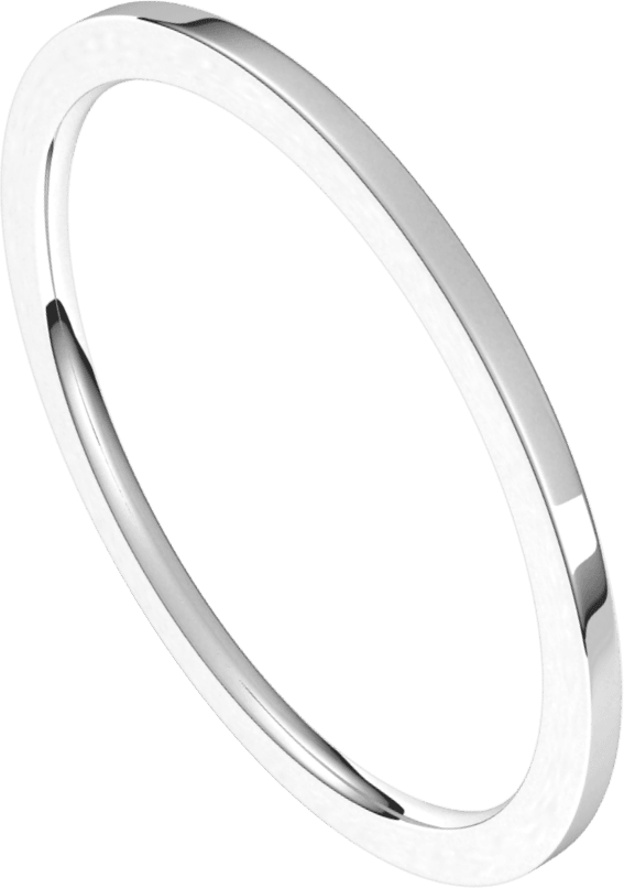 Sterling Silver 1 mm Flat Comfort Fit Light Band