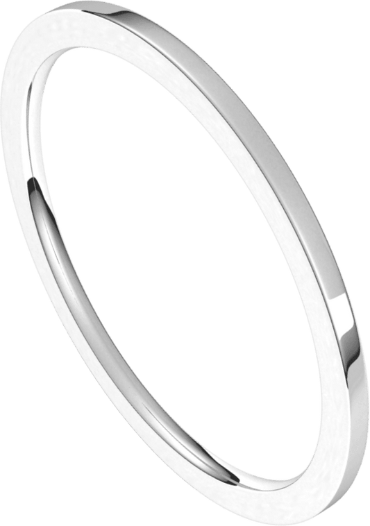 Sterling Silver 1 mm Flat Comfort Fit Light Band