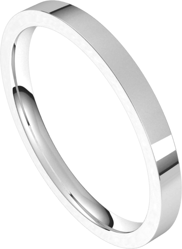 Sterling Silver 2 mm Flat Comfort Fit Light Band