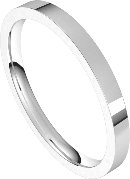 Sterling Silver 2 mm Flat Comfort Fit Light Band