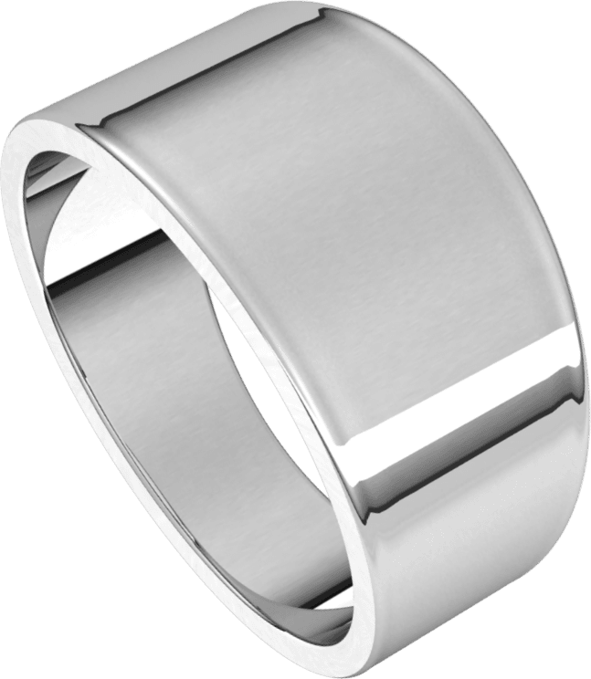 Sterling Silver 10 mm Tapered Flat Band