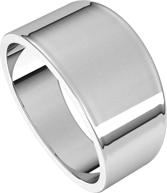 Sterling Silver 10 mm Tapered Flat Band