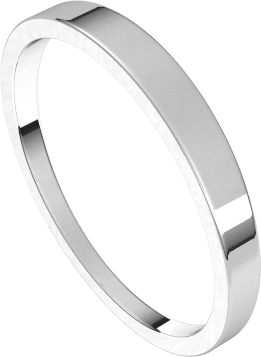 Sterling Silver 2.5 mm Tapered Flat Band