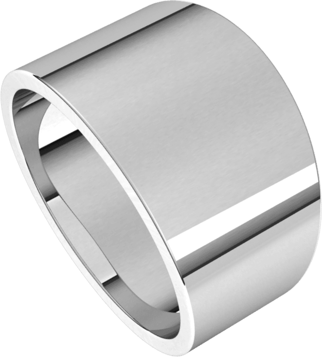Sterling Silver 12 mm Tapered Flat Band