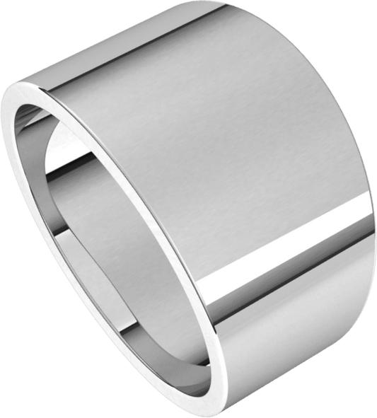 Sterling Silver 12 mm Tapered Flat Band