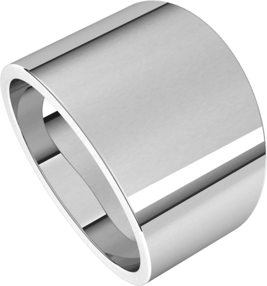 10K White Gold 4 mm Tapered Flat Band