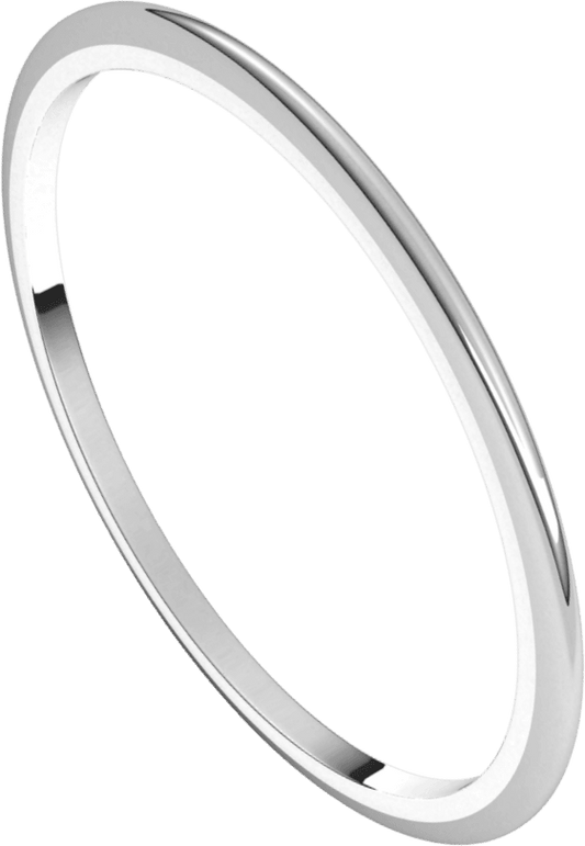 Platinum 1 mm Half Round Band