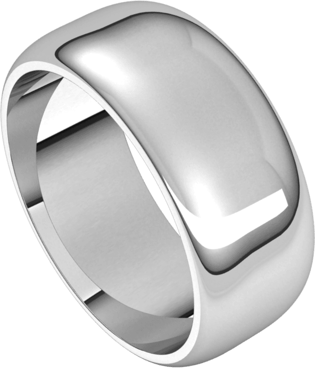 Sterling Silver 8 mm Half Round Band
