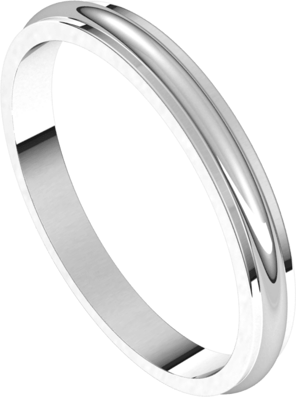 Platinum 2.5 mm Stepped-Edge Half Round Band