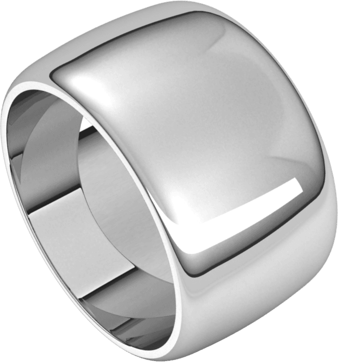 Platinum 12 mm Half Round Band