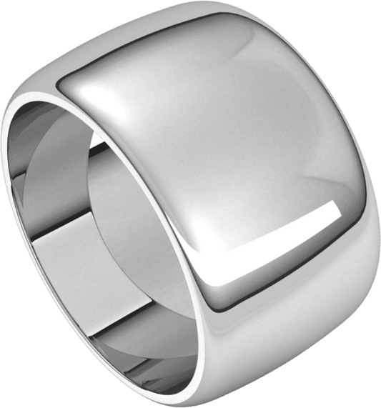 Platinum 12 mm Half Round Band