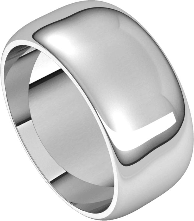 Platinum 9 mm Half Round Band