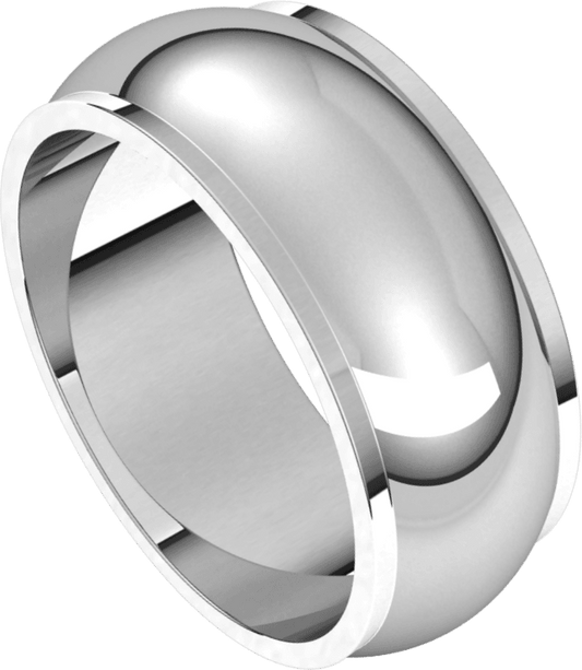 Palladium 8 mm Stepped-Edge Half Round Band