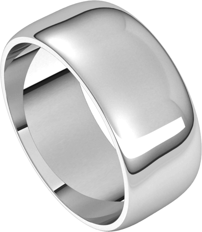 Sterling Silver 8 mm Lightweight Half Round Band
