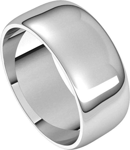 Sterling Silver 8 mm Lightweight Half Round Band