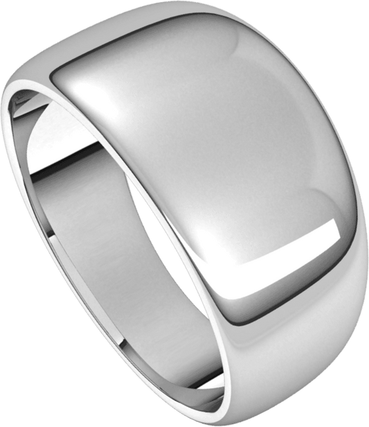 Sterling Silver 10 mm Tapered Half Round Band