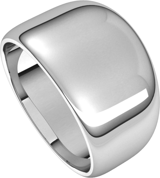 Platinum 12 mm Tapered Half Round Band