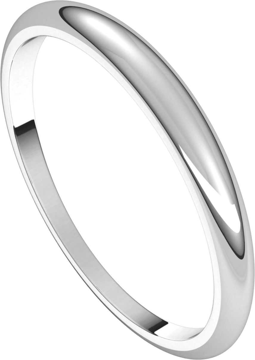 Platinum 2.5 mm Tapered Half Round Band