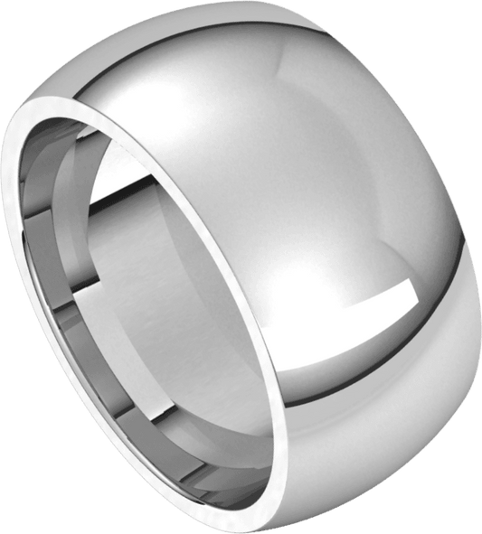 Sterling Silver 10 mm Comfort-Fit Half Round Band