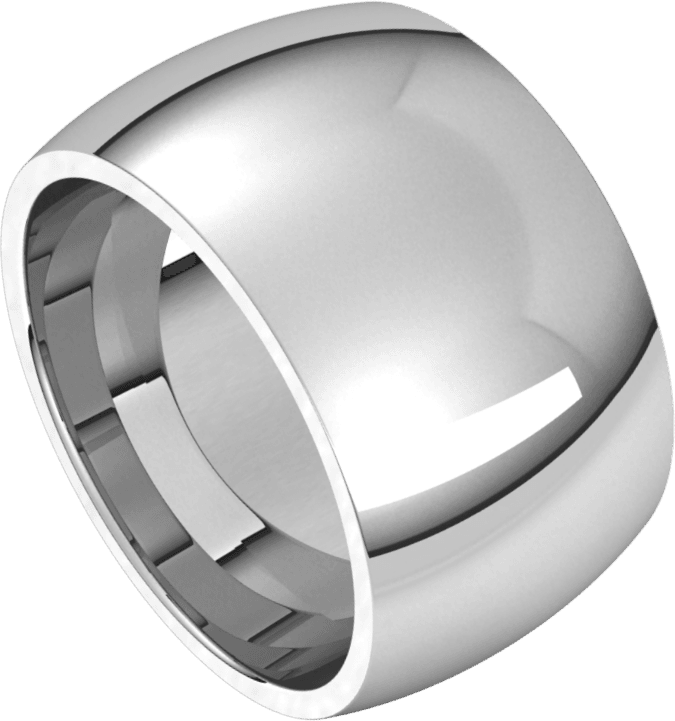 Platinum 12 mm Comfort-Fit Half Round Band