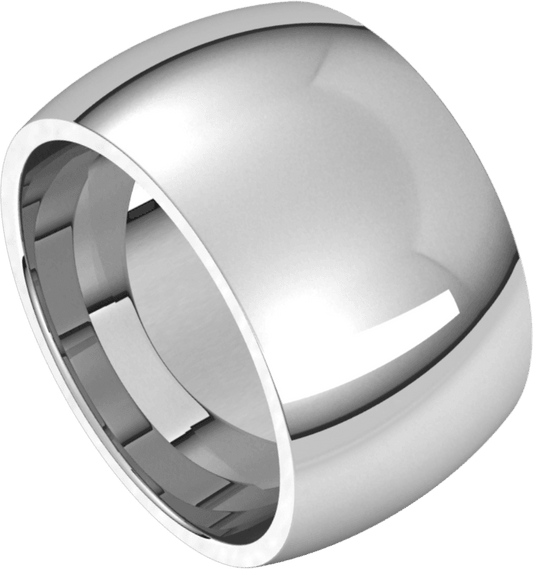Sterling Silver 12 mm Comfort-Fit Half Round Band