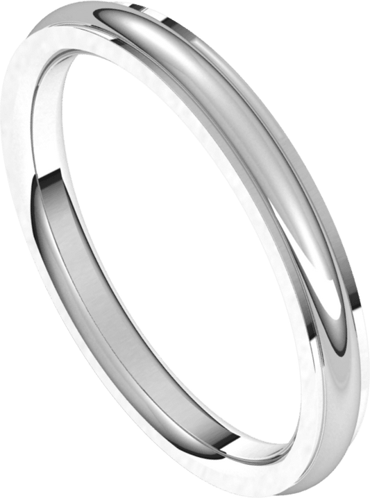 Sterling Silver 2.5 mm Stepped-Edge Comfort-Fit Half Round Band
