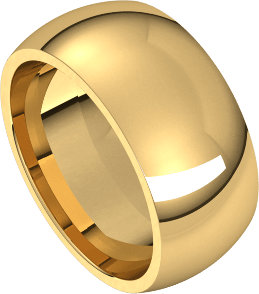 10K Yellow Gold 9 mm Half Round Band