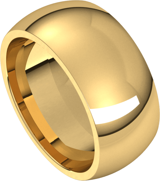 10K Yellow Gold 8 mm Comfort-Fit Half Round Band