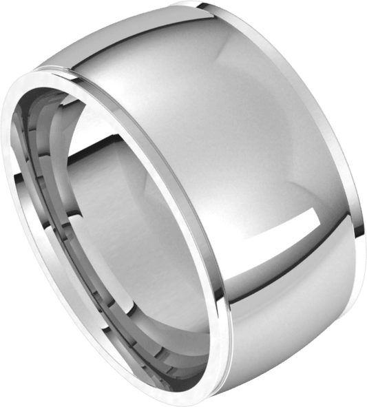 Sterling Silver 10 mm Stepped-Edge Comfort-Fit Half Round Band
