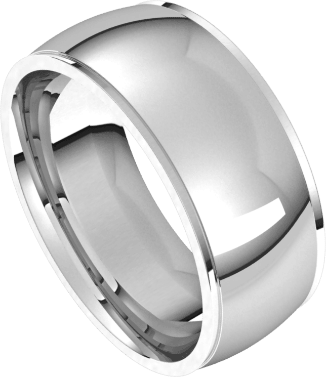 Sterling Silver 8 mm Stepped-Edge Comfort-Fit Half Round Band