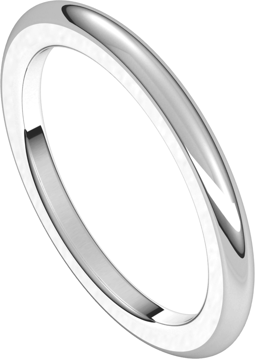 Platinum 2 mm Heavyweight Comfort-Fit Half Round Band