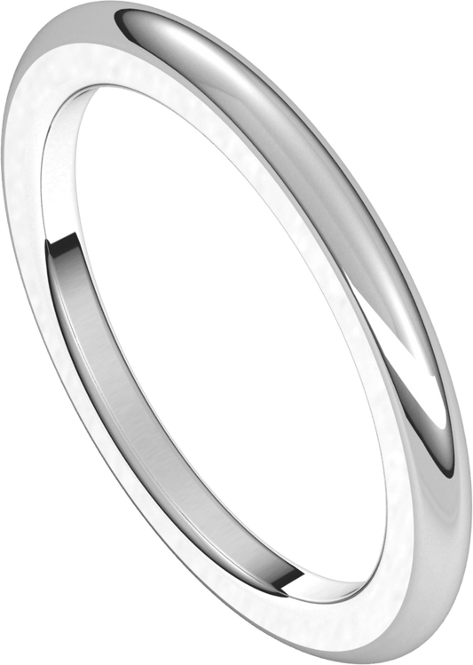 Platinum 2 mm Heavyweight Comfort-Fit Half Round Band