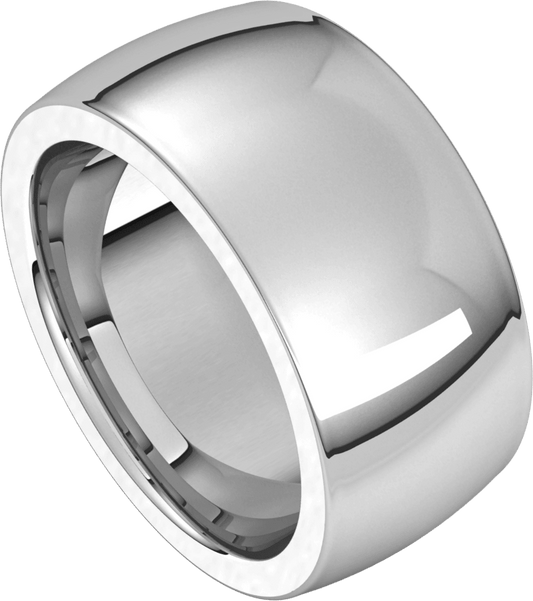Platinum 10 mm Heavyweight Comfort-Fit Half Round Band