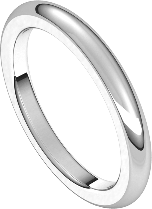 Platinum 2.5 mm Heavyweight Comfort-Fit Half Round Band