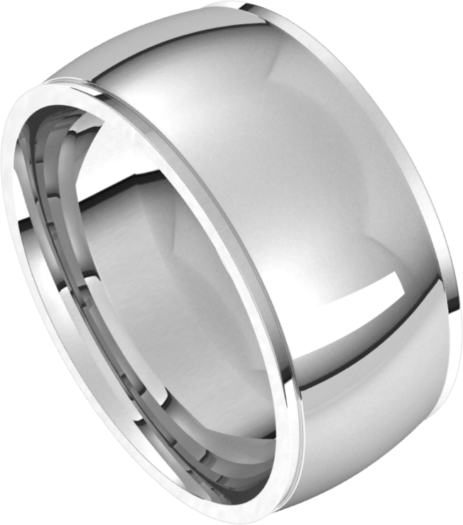 Sterling Silver 9 mm Stepped-Edge Comfort-Fit Half Round Band