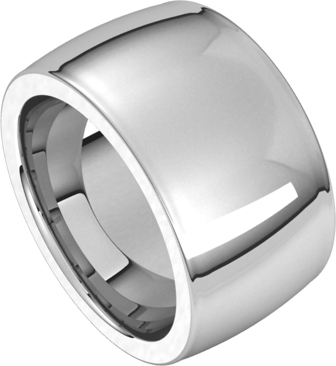 Sterling Silver 12 mm Heavyweight Comfort-Fit Half Round Band