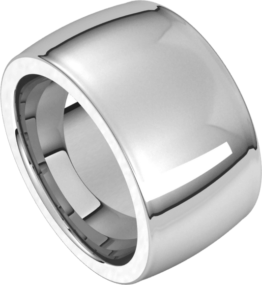 Sterling Silver 12 mm Heavyweight Comfort-Fit Half Round Band