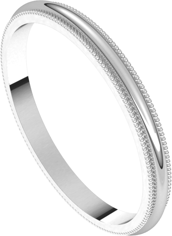 10K White Gold 10 mm Tapered Half Round Band