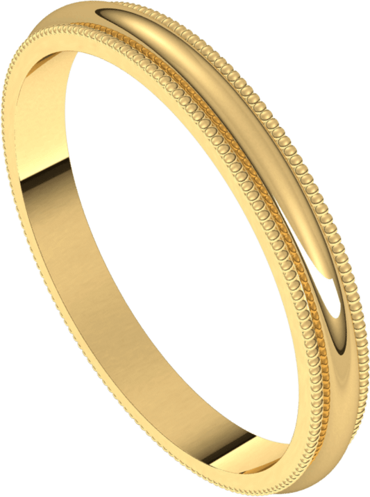 10K Yellow Gold 2.5 mm Half Round Band