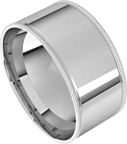Sterling Silver 9 mm Milgrain Comfort-Fit Flat Band